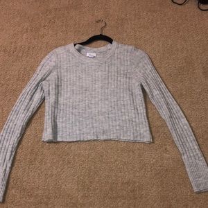 cropped grey sweater
